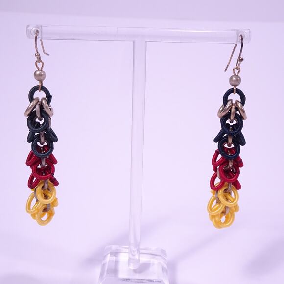 Lee Angel Women's The Nudes Antique Brass Silk Ring Drop Earrings NWT 110 - Picture 2 of 5